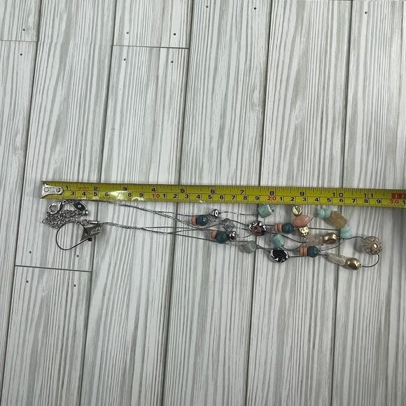 Chico's Women's Silver Beaded Layered Custom Jewelry Necklace NWT - Picture 4 of 4